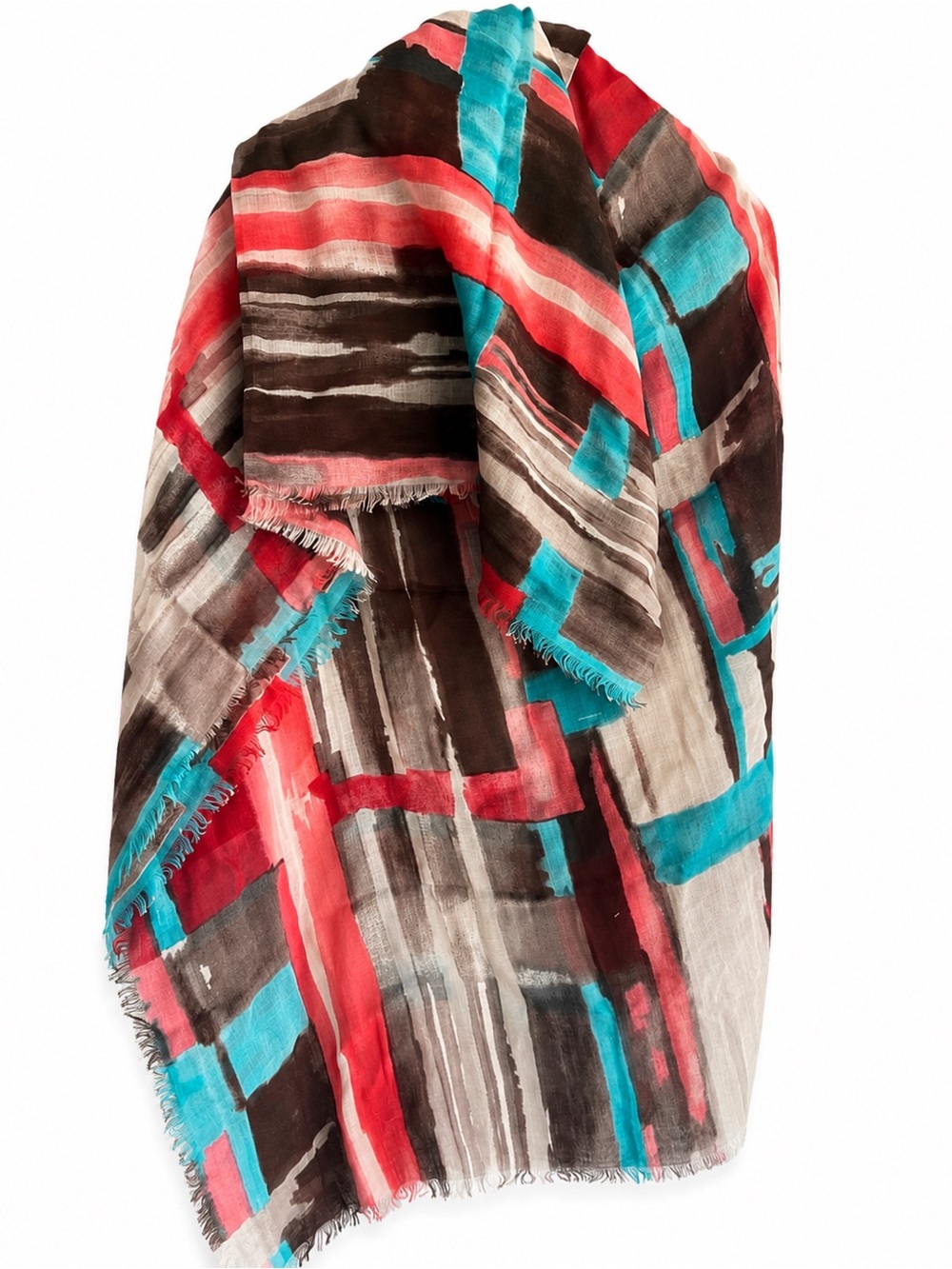 Cashmere Modal Scarf | Oscar de la Renta Watercolor Print 🩵 Italian Made